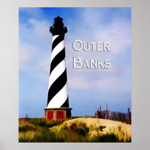 Cape Hatteras Lighthouse Poster Tekst buitenbanken