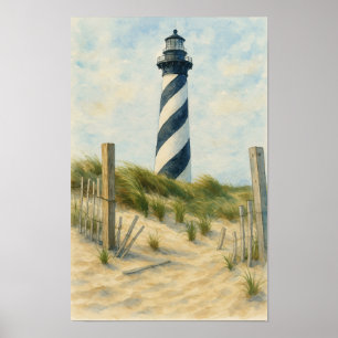 Cape Hatteras Vuurtoren Aquarel Poster