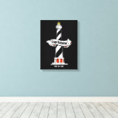 Cape Hatteras Vuurtoren zwart-wit Canvas Afdruk (Insitu (Houten vloer))