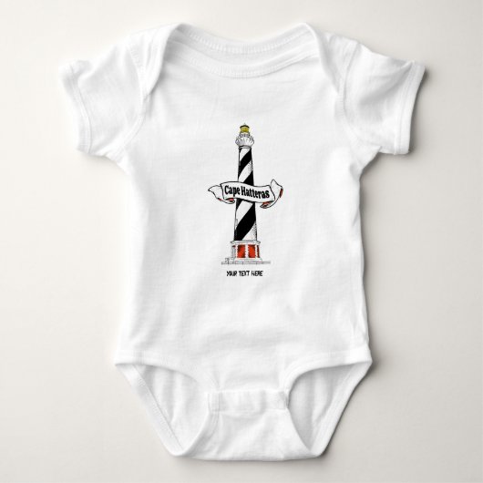 Cape Hatteras Vuurtoren zwart-wit Romper (Voorkant)