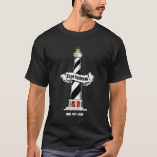Cape Hatteras Vuurtoren zwart-wit T-shirt