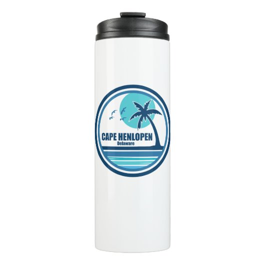 Cape Henlopen Delaware Palm Tree Vogels Thermosbeker (Voorkant)