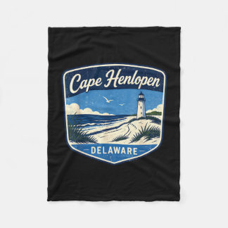 Cape Henlopen Delaware vuurtoren strand oceaan Fleece Deken