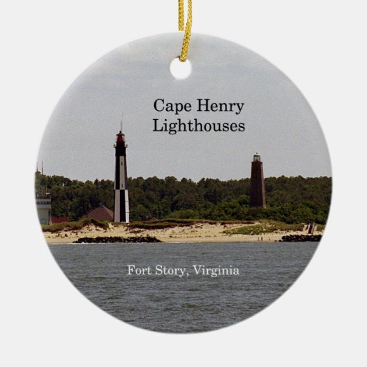 Cape Henry Lighthouses Keramisch Ornament (Voorkant)