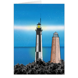 Cape Henry Lighthouses 's nachts