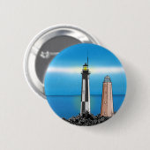 Cape Henry Lighthouses 's nachts Ronde Button 5,7 Cm (Voorkant /achterkant)