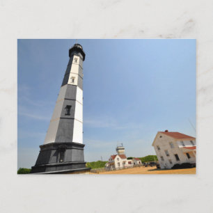 Cape Henry-vuurtoren met witte omheining Va. Beach Briefkaart