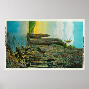 Cape Horn en Cigar Rock op de Columbia River Poster