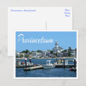 Cape-kabeljauw, Provincetown MA-postkaart Briefkaart (Voorkant / Achterkant)