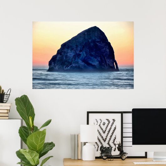 Cape Kiwanda Haystack Rock op Sunset in Oregon Poster (Thuiskantoor)
