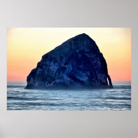 Cape Kiwanda Haystack Rock op Sunset in Oregon Poster (Voorkant)
