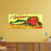 Cape Lees Salmon Can LabelBurroughs Bay, AK Canvas Afdruk (Insitu (Woonkamer))