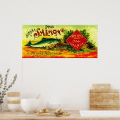Cape Lees Salmon Can LabelBurroughs Bay, AK Poster (Keuken)