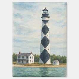 Cape Lookout Lighthouse Watercolor Magneet