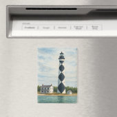Cape Lookout Lighthouse Watercolor Magneet (Insitu (Vaatwasser))