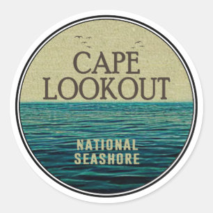 Cape Lookout National Seashore Ocean Birds Ronde Sticker