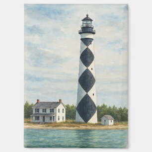 Cape Lookout Vuurtoren Aquarel Magneet