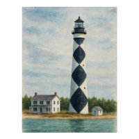 Cape Lookout Vuurtoren Aquarel