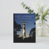 Cape Lookout vuurtoren bij nacht Briefkaart (Staand voorkant)