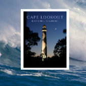 Cape Lookout vuurtoren bij nacht Briefkaart