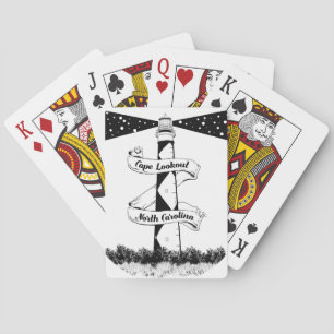 Cape Lookout, vuurtoren zwart-wit Pokerkaarten