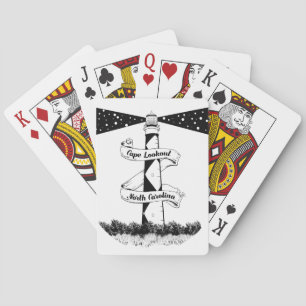 Cape Lookout, vuurtoren zwart-wit Pokerkaarten