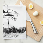 Cape Lookout, vuurtoren zwart-wit Theedoek (Quarter Fold)