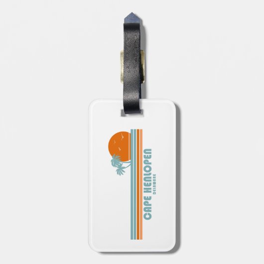 Cape lopen HenDelaware Sun Palm Trees Bagagelabel (Achterkant verticaal)