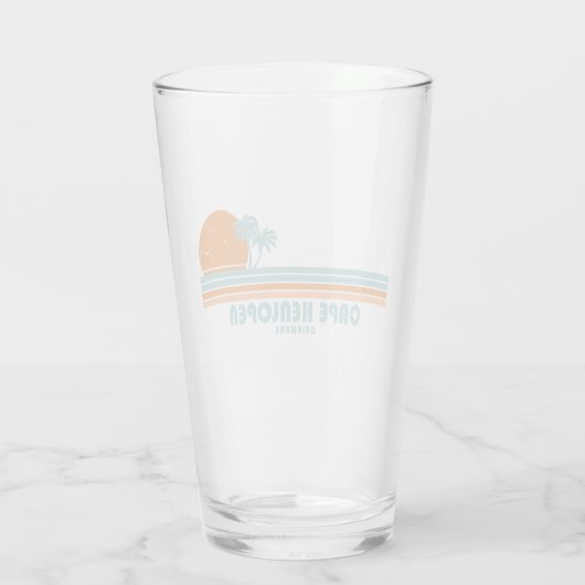 Cape lopen HenDelaware Sun Palm Trees Glas (Achterkant)
