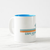 Cape lopen HenDelaware Sun Palm Trees Tweekleurige Koffiemok (Voorkant links)