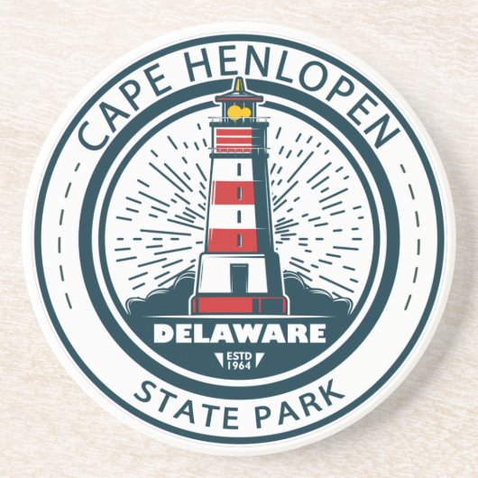 Cape lopen HenState Park Delaware Badge Zandsteen Onderzetter (Voorkant)