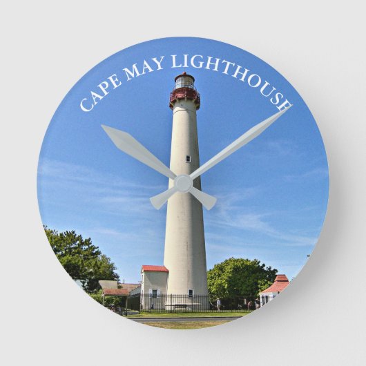Cape May Lighthouse, New Jersey Clock Ronde Klok (Voorkant)