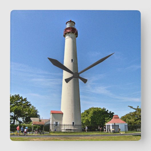 Cape May Lighthouse, New Jersey Wall Clock Vierkante Klok (Voorkant)