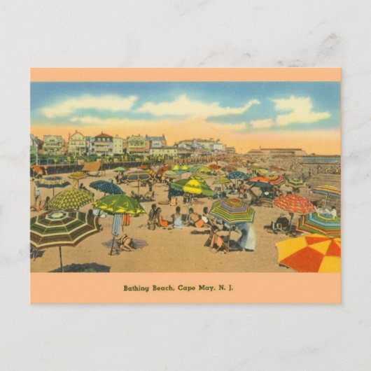  Cape May New Jersey Bathing Beach Briefkaart (Voorkant)