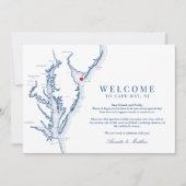 Cape May New Jersey bruiloft welkom route Bedankkaart (Voorkant)