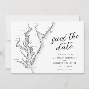 Cape May New Jersey Huwelijkskaart Modern Save The Date