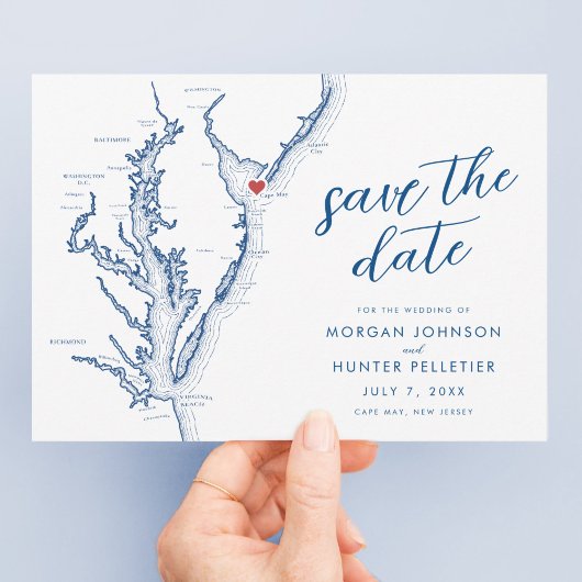 Cape May New Jersey Huwelijkskaart Modern Save The Date