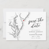 Cape May New Jersey Huwelijkskaart Moderne Stijl Save The Date (Voorkant)