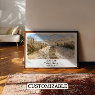 Cape May New Jersey Poster, Aquarel, Op Maat Poster