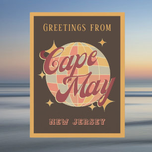 Cape May New Jersey Retro Party Briefkaart