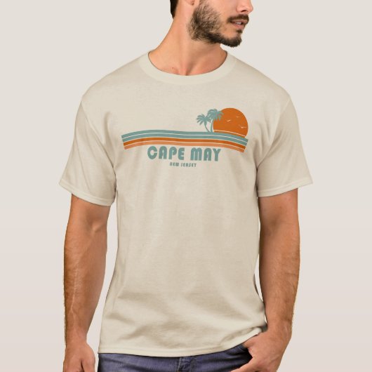 Cape May New Jersey Sun Palm Trees T-shirt (Voorkant)