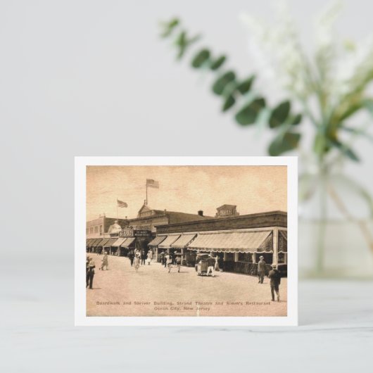 Cape May NJ, Shriver Building, Boardwalk, Briefkaart (Staand voorkant)