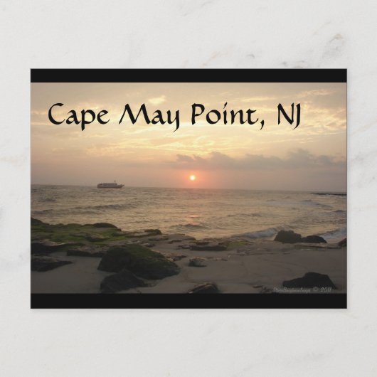 Cape May Point, NJ à la carte de voeux coucher du (Devant)