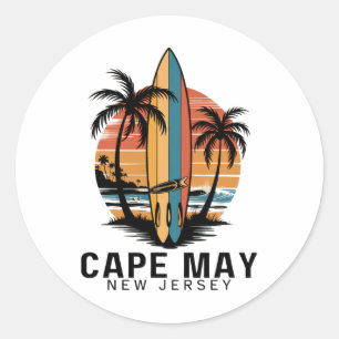 Cape May Point State Park New Jersey Surfen Surfe Ronde Sticker