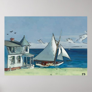 Cape May Sail Boat Poster