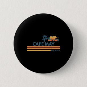 Cape May-strand New Jersey Zomer Palmboom Mannen V Ronde Button 5,7 Cm