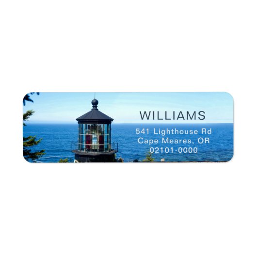 Cape Meares Lighthouder Return Address Label (Voorkant)