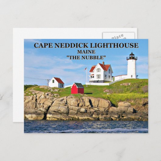 Cape Neddick Light "the Nubble", carte postale du (Devant / Derrière)