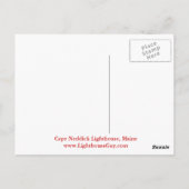 Cape Neddick Light "the Nubble", carte postale du  (Dos)