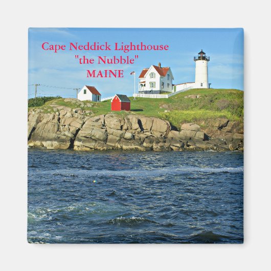 Cape Neddick vuurtoren - De Nubble, Maine Magnet Magneet (Voorkant)